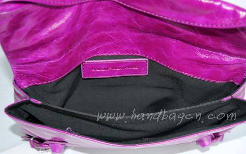 Balenciaga 084351 Violet Giant City Whipstitch Clutch with Leather Handbag