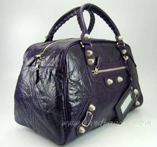 balenciaga 084355A dark pruple lambskin handbag with 44CM - Click Image to Close