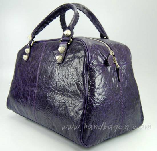 balenciaga 084355A dark pruple lambskin handbag with 44CM