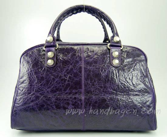 balenciaga 084355A dark pruple lambskin handbag with 44CM