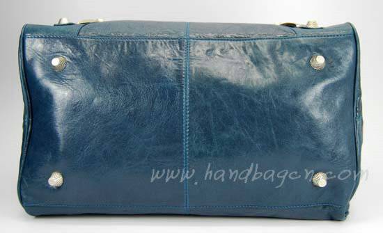 balenciaga 084355A blue lambskin leather handbag with 44CM