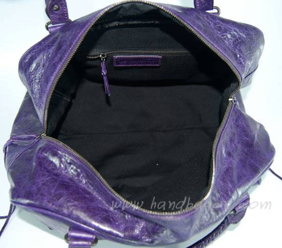 balenciaga 084355 dark purple lambskin handbag with 44CM