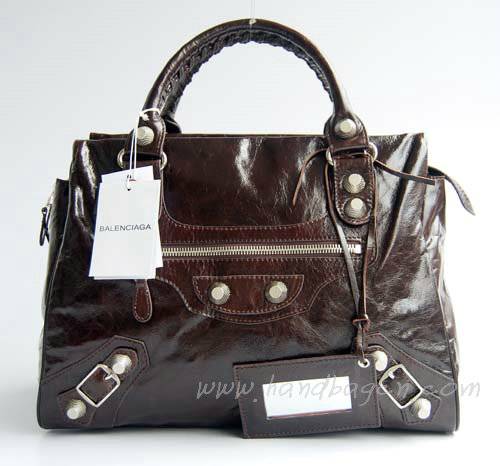 Balenciaga 084358A Dark Brown Giant City Handbag - Click Image to Close