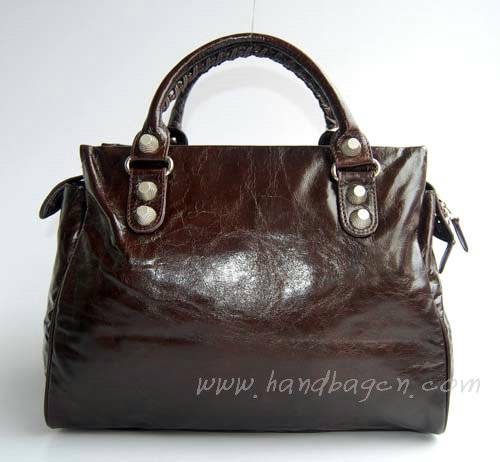 Balenciaga 084358A Dark Brown Giant City Handbag