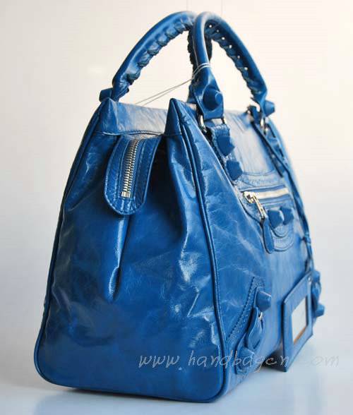Balenciaga 084358L Blue Giant City Handbag Large