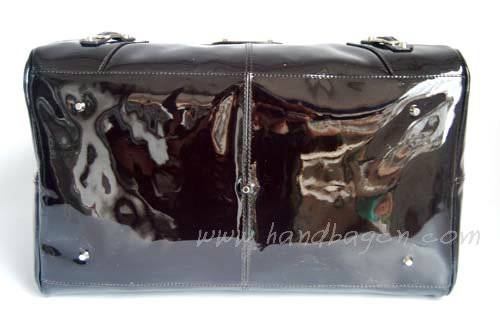 Balenciaga 084360 Coffee Patent Leather Bowling Large Bag