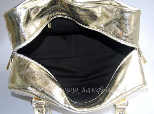 Balenciaga 084360 Gold Patent Leather Bowling Large Bag - Click Image to Close