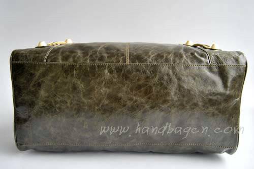 Balenciaga 084361B Army Green Leather Handbag - Click Image to Close