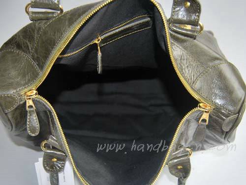 Balenciaga 084361B Army Green Leather Handbag