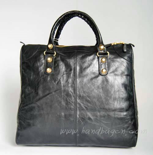 Balenciaga 084361B Black Leather Handbag - Click Image to Close