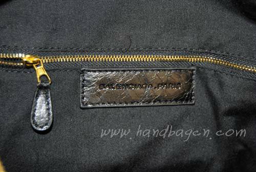 Balenciaga 084361B Black Leather Handbag - Click Image to Close