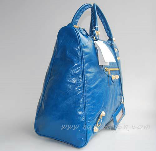 Balenciaga 084361B Blue Leather Handbag