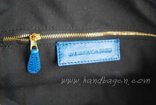 Balenciaga 084361B Blue Leather Handbag