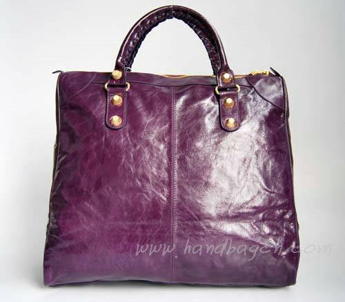 Balenciaga 084361B Purple Leather Handbag - Click Image to Close
