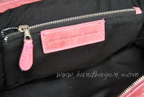 Balenciaga 084366A Pink New Blanket Stitch Oversized Bag