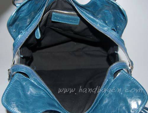 Balenciaga 084366A Royal Blue New Blanket Stitch Oversized Bag - Click Image to Close