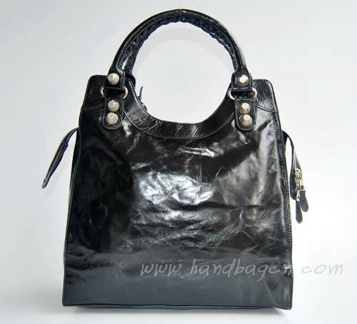 Balenciaga 084366A Black New Blanket Stitch Oversized Bag - Click Image to Close