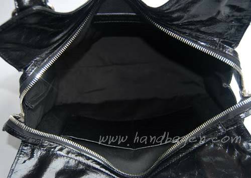 Balenciaga 084366A Black New Blanket Stitch Oversized Bag
