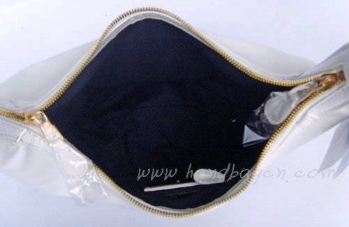 Balenciaga 084394B White Motorcycle Fashion Leather Handbag - Click Image to Close