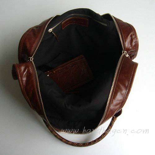 Balenciaga 084440-4 Dark Brown New Arrival Motorcycle Handbag