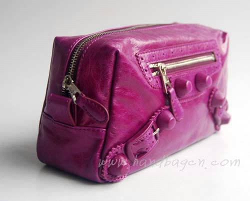 Balenciaga 084611 Medium Purple Arena Giant Covered Clutch Bag