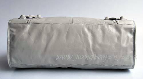 Balenciaga 084824 Gray White Giant Motorcycle Bag in 45cm