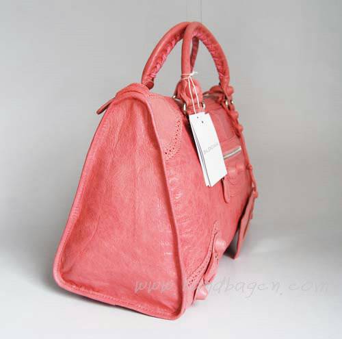 Balenciaga 084824 Pink Giant Motorcycle Lambskin Leather Bag in 45cm - Click Image to Close