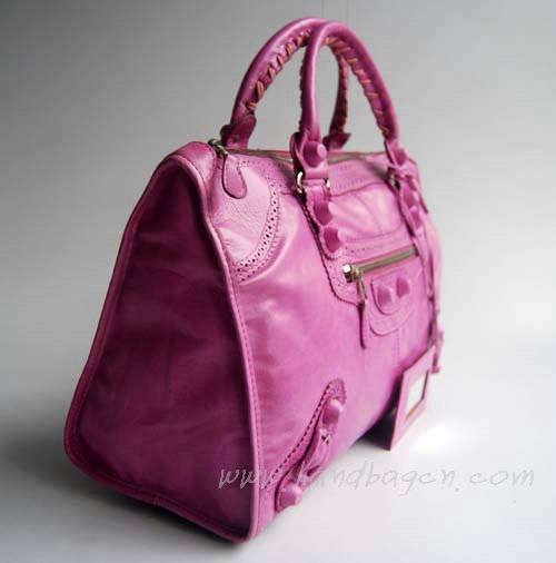 Balenciaga 084824 Pink Purple Giant Motorcycle Bag in 45cm