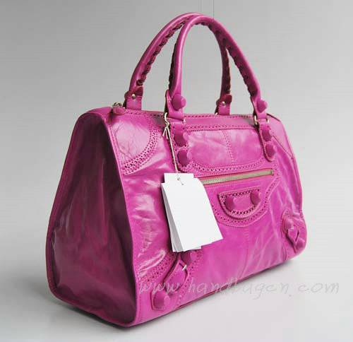 Balenciaga 084824 Purple Red Giant Motorcycle Bag in 45cm