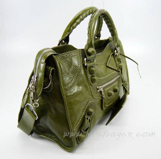 Balenciaga 084828 Army Green Motorcycle Fashion Handbag - Click Image to Close
