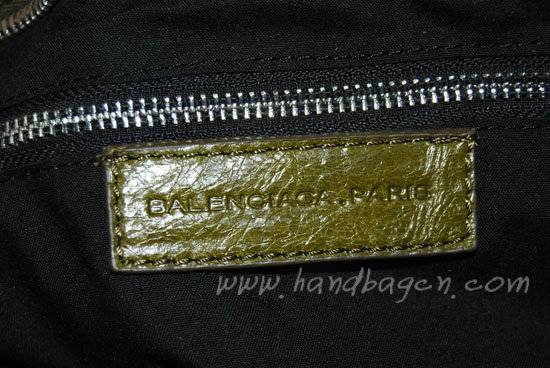 Balenciaga 084828 Army Green Motorcycle Fashion Handbag