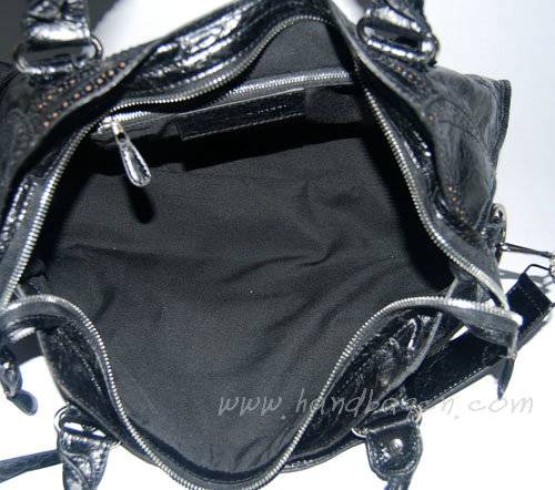 Balenciaga 084828 Black Motorcycle Lambskin Fashion Handbag - Click Image to Close