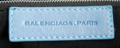 Balenciaga 084828 Light Blue Motorcycle Fashion Handbag