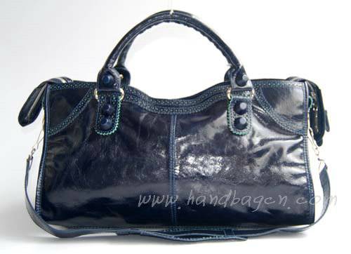 Balenciaga 084828 Dark Blue Motorcycle Fashion Handbag