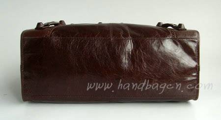 Balenciaga 084828 Dark Brown Motorcycle Lambskin Fashion Handbag