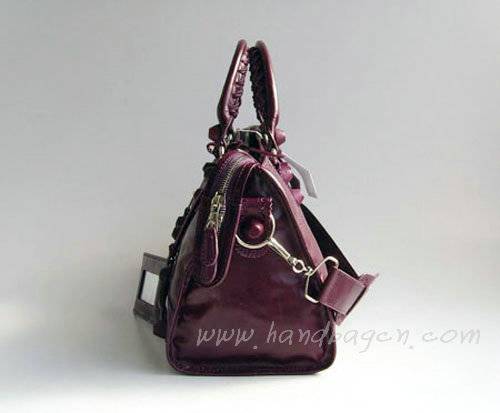 Balenciaga 084828 Dark Purple Motorcycle Lambskin Fashion Handbag
