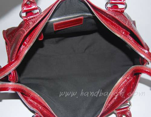 Balenciaga 084828 Dark Red Motorcycle Lambskin Fashion Handbag - Click Image to Close