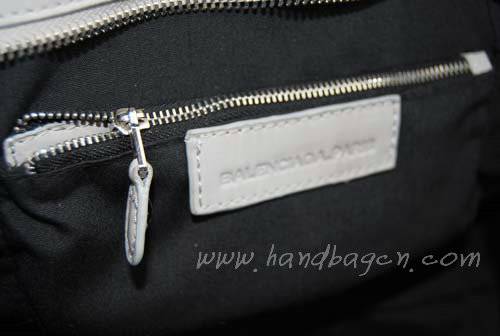 Balenciaga 084828 Grey White Motorcycle Fashion Handbag - Click Image to Close