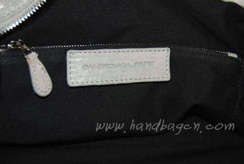 Balenciaga 084828 Light Grey Motorcycle Lambskin Fashion Handbag - Click Image to Close