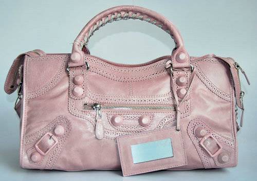 Balenciaga 084828 Light Pink Motorcycle Fashion Handbag