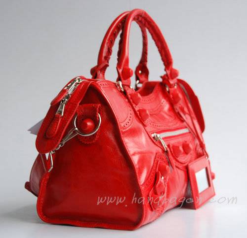 Balenciaga 084828 Light Red Motorcycle Fashion Handbag