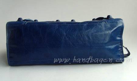 Balenciaga 084828 Midium Blue Motorcycle Lambskin Fashion Handbag - Click Image to Close