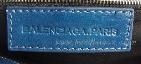 Balenciaga 084828 Midium Blue Motorcycle Lambskin Fashion Handbag - Click Image to Close