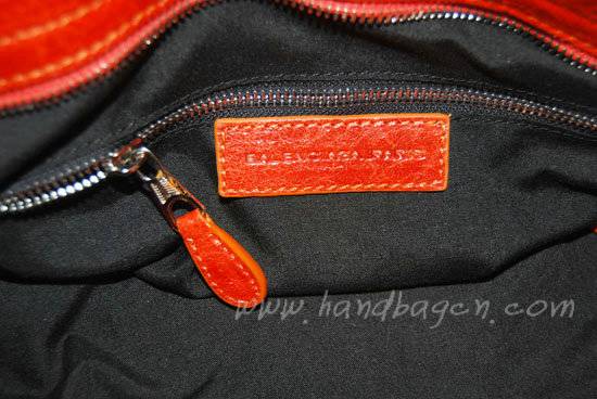 Balenciaga 084828 Orange Motorcycle Lambskin Fashion Handbag