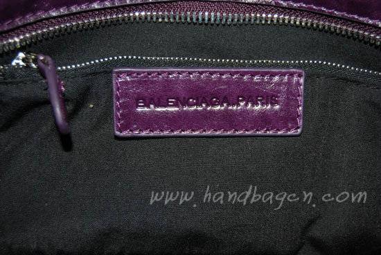 Balenciaga 084828 purple Leopard Veins Leather Handbag 43CM - Click Image to Close