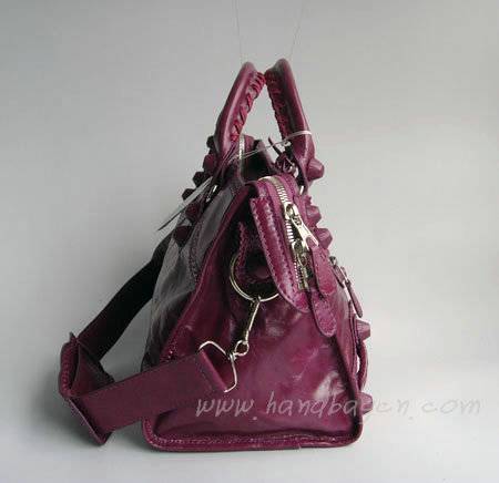 Balenciaga 084828 Purple Motorcycle Lambskin Fashion Handbag