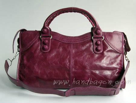 Balenciaga 084828 Purple Motorcycle Lambskin Fashion Handbag - Click Image to Close