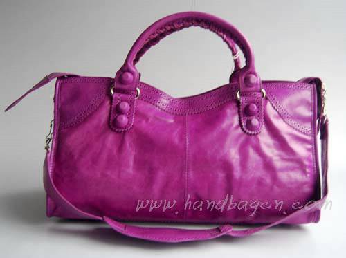 Balenciaga 084828 Pink Purple Motorcycle Fashion Handbag