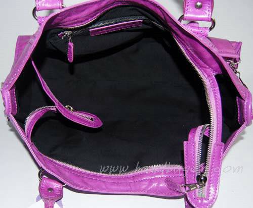 Balenciaga 084828 Pink Purple Motorcycle Fashion Handbag