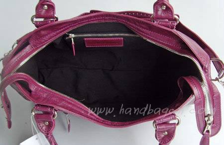 Balenciaga 084828 Purple Red Motorcycle Lambskin Fashion Handbag